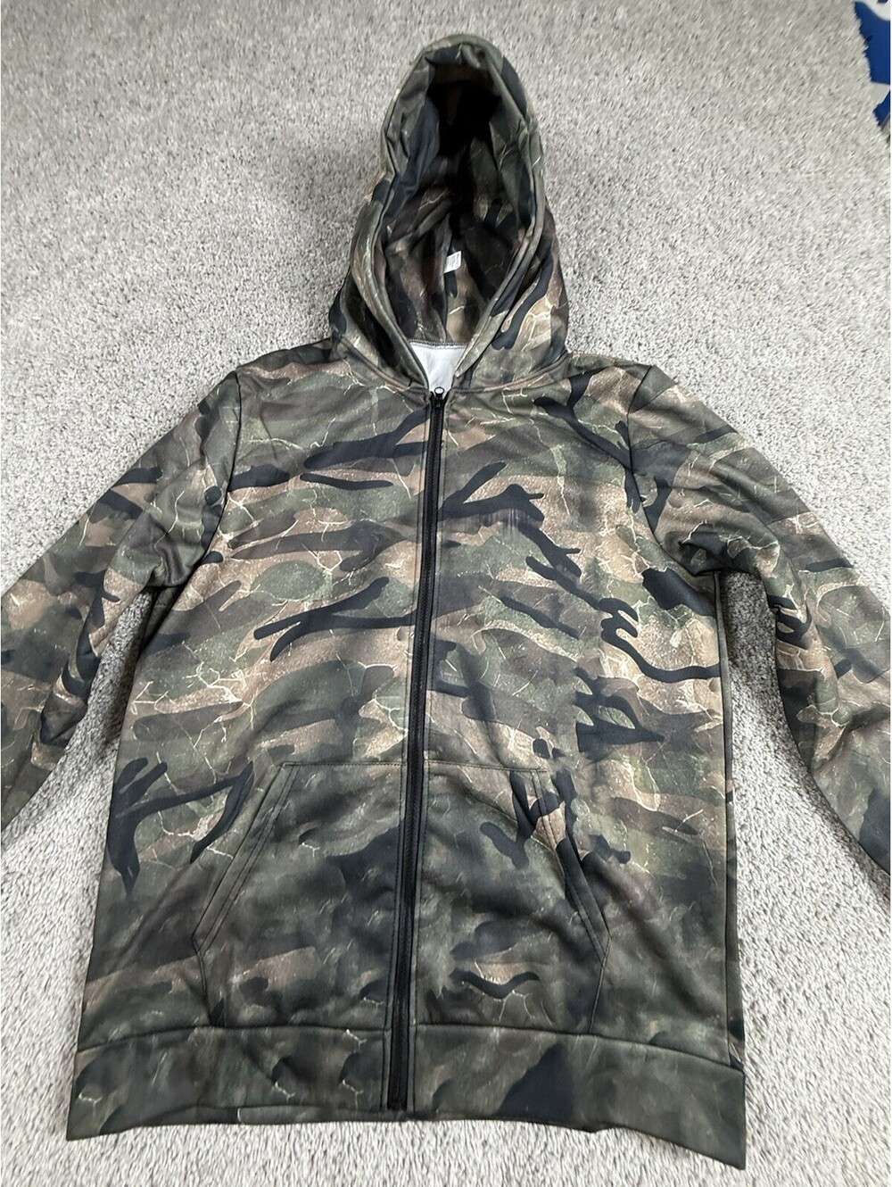 NWOT Men’s Full Zip Camo Hoodie Size XL Slim